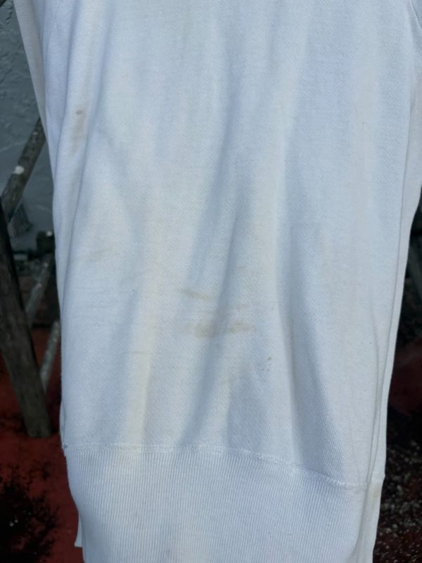 1950s 60s Blank Loopback Sweatshirt, White, 100% Cotton, XL, photo 5