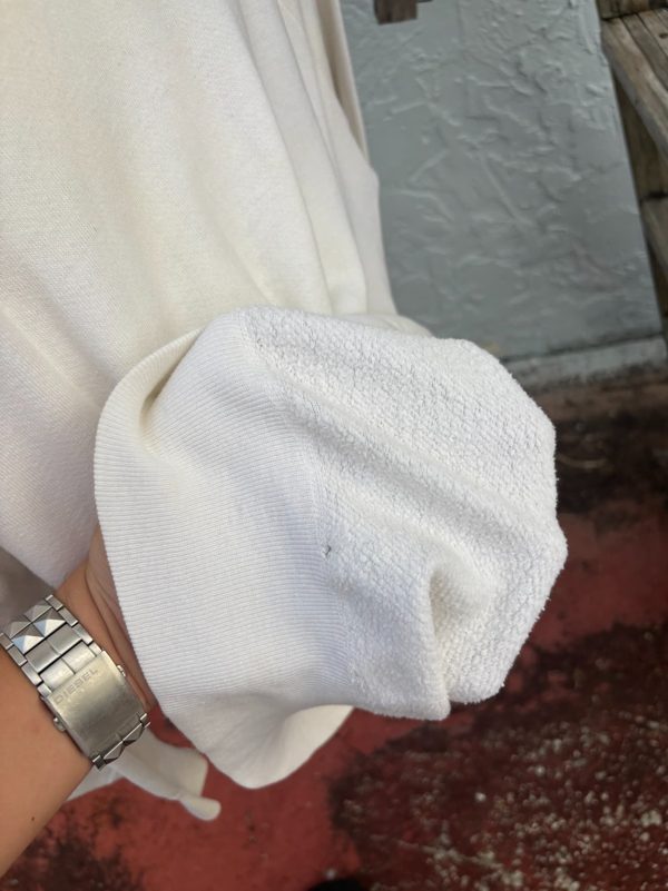 1950s 60s Blank Loopback Sweatshirt, White, 100% Cotton, XL, photo 6