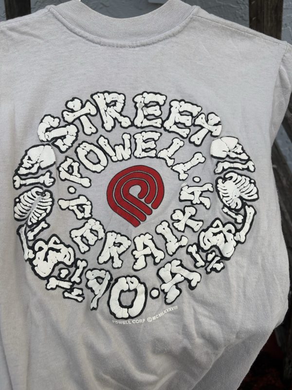 1980s Powell Peralta Wheels Puff Print Tee, Beige, S/M, photo 2