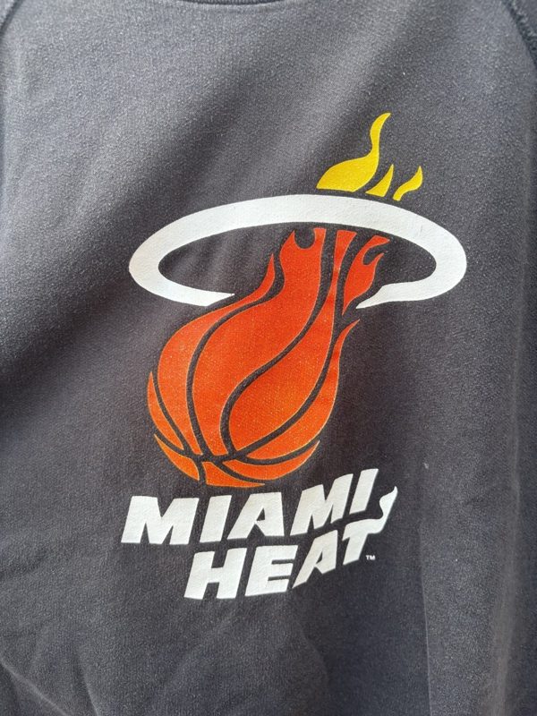 80s Miami Heat Crewneck Sweatshirt, Trench Mfg, Faded Black, USA, XL, photo 2
