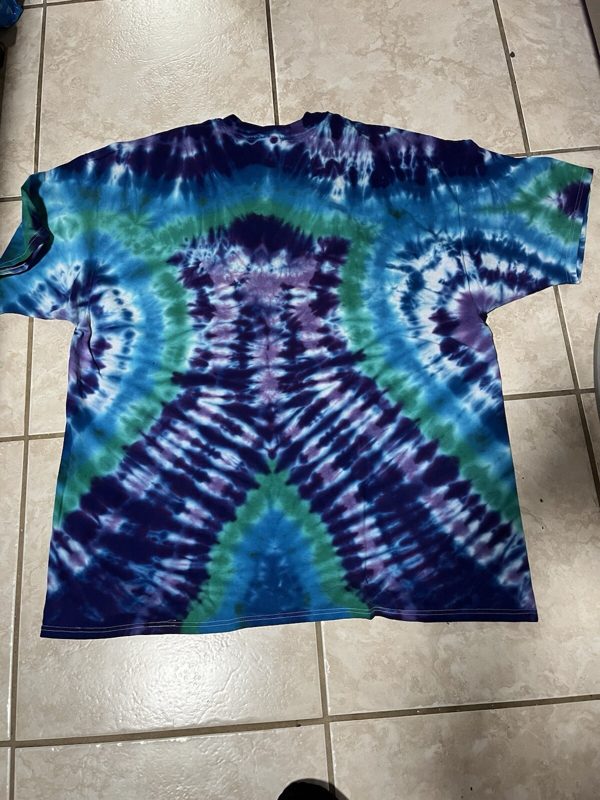 90s Jerry Garcia Tribute Tie Dye Tee, Blue and Purple, XXL, photo 7