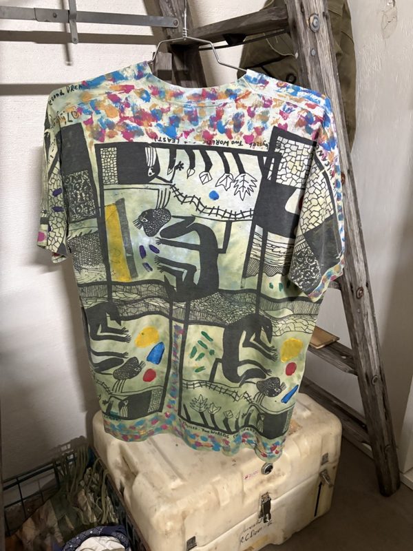 90s Zbyszek Koziol Two Worlds Hand-Painted All-Over Print Art Tee, Single Stitch, photo 2