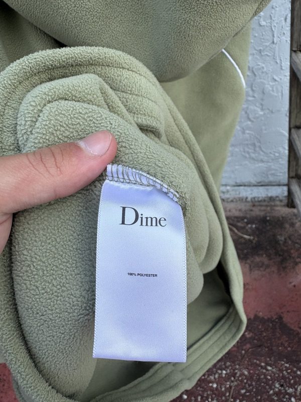 Dime MTL Polar Fleece Half-Zip Hoodie, Sage Green, METEO Patch, XXL, photo 6