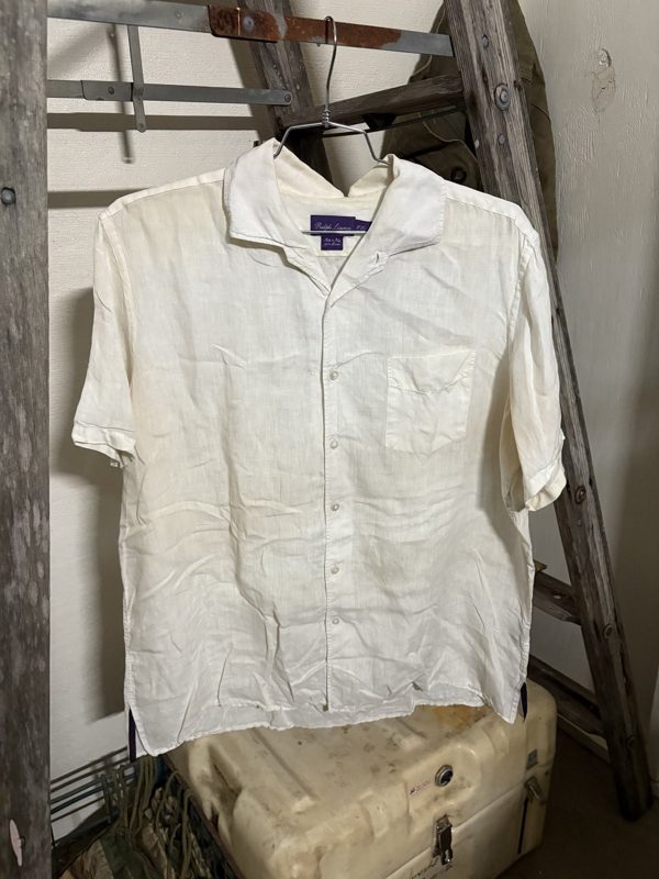 Ralph Lauren Purple Label Linen Short Sleeve Shirt, White, Italy, XXL, photo 1