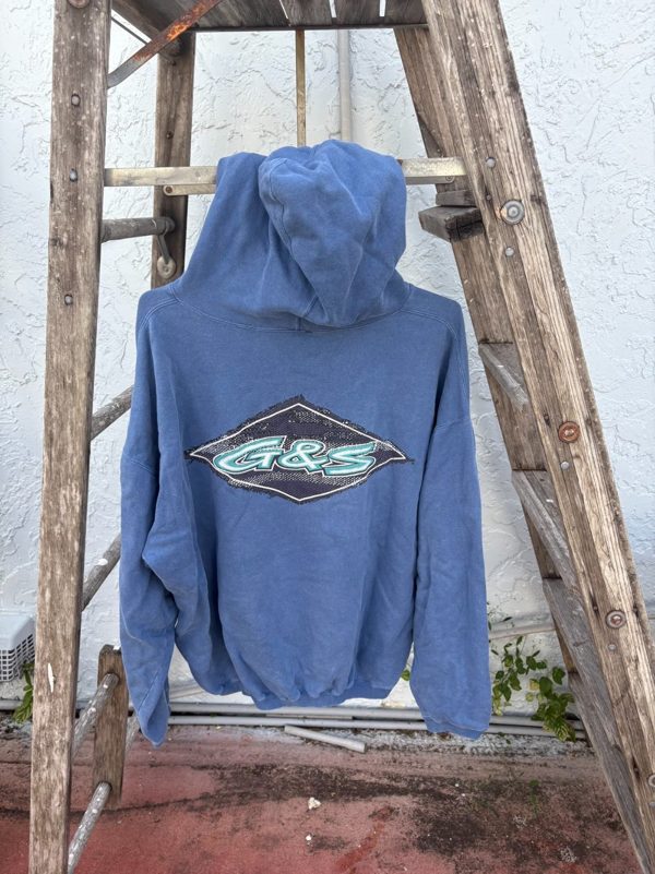 Vintage G&S Gordon & Smith Skate Hoodie, Faded Blue, Diamond Logo, L, photo 3