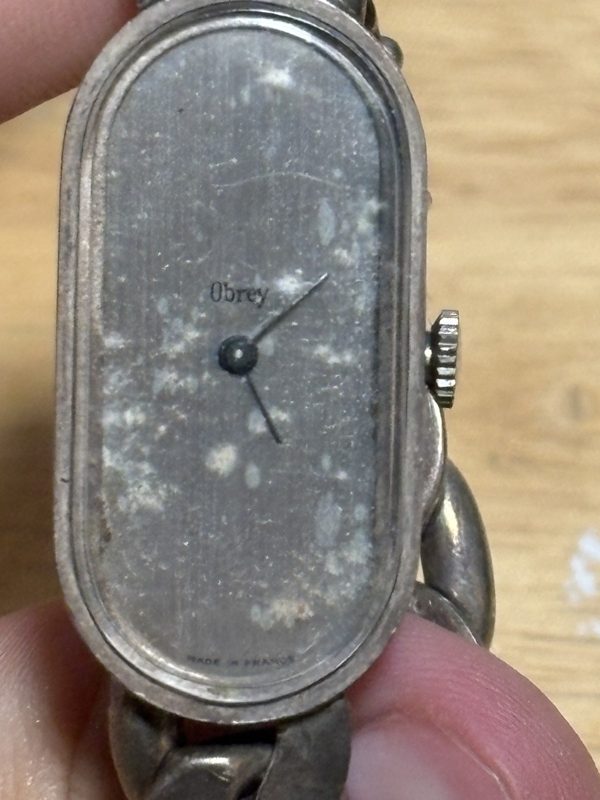 Vintage Obrey Paris Solid Silver Ladies Watch, 68 g Curb Bracelet, Manual Wind, photo 3