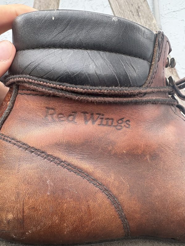 Vintage Red Wing Moc Toe Boots, Men's 11, Brown Leather, Worn Soles, photo 8
