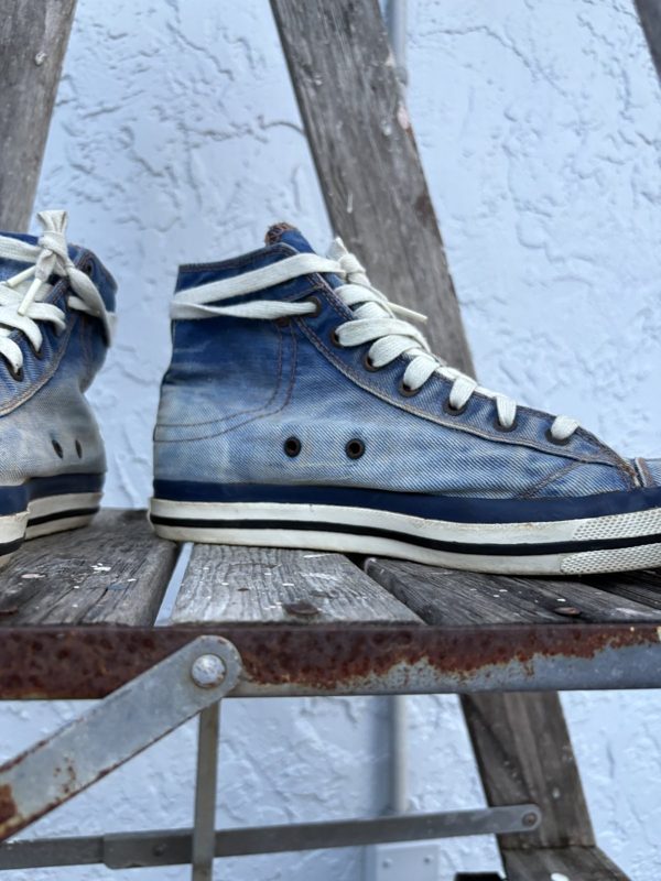 Y2K Diesel Expoiak Denim High Top Sneakers, Men's 9.5, Distressed, photo 6